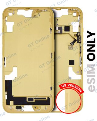 Châssis pour Apple iPhone 14 (version US, origine d'occasion — grade A, jaune)