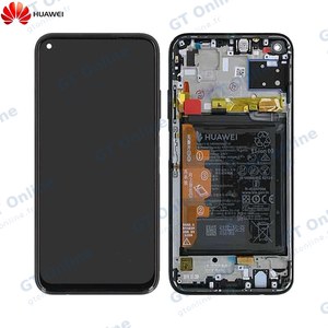 Bloc Écran Complet avec Châssis et Batterie Original Huawei P40 Lite 02353KFU Noir Carbone