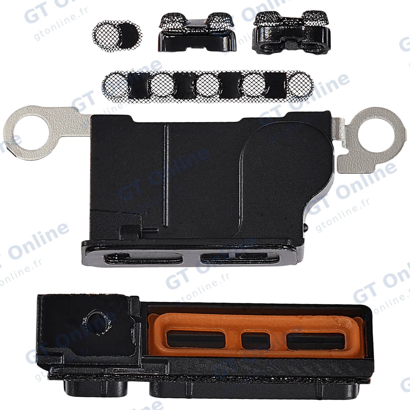 Grille de haut-parleur / micro pour Apple iPhone 16 Pro Max (titane noir, lot de 10)