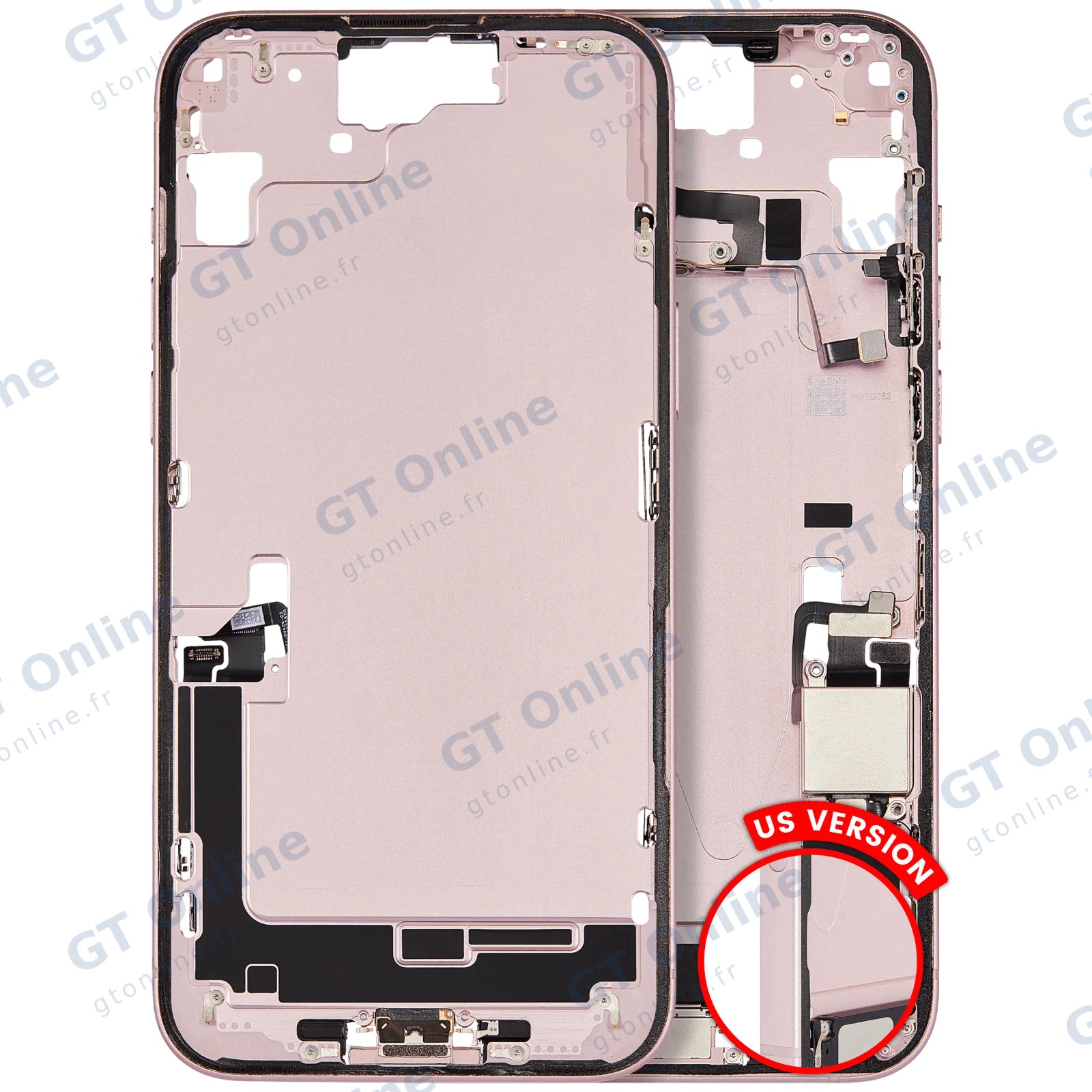 Châssis pour Apple iPhone 15 Plus (version US, origine d'occasion — grade A, rose)