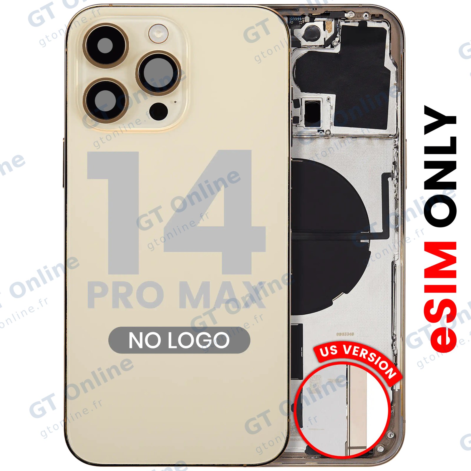 Châssis pour Apple iPhone 14 Pro Max (version US, compatible premium, or)