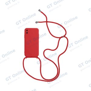 Coque Silicone avec Cordon Apple iPhone X/iPhone XS (15) Rouge