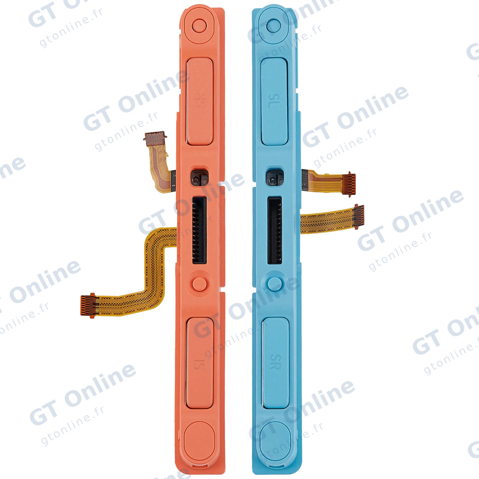 Pièce console de jeu pour Nintendo Switch 2 (Blue / Orange) — Plastic Rail (droit+gauche) avec Joy Con Controller
