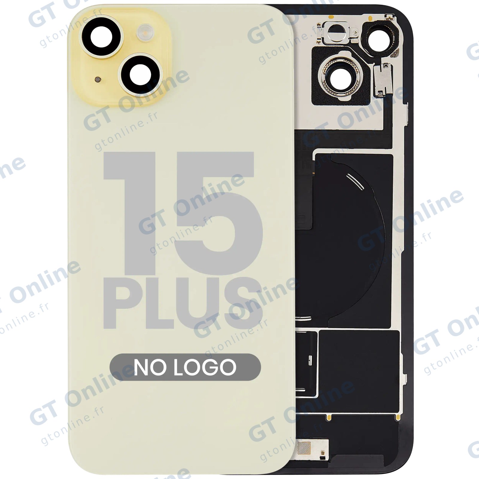 Vitre arrière pour Apple iPhone 15 Plus (sans logo, jaune) — réf. 107082130564