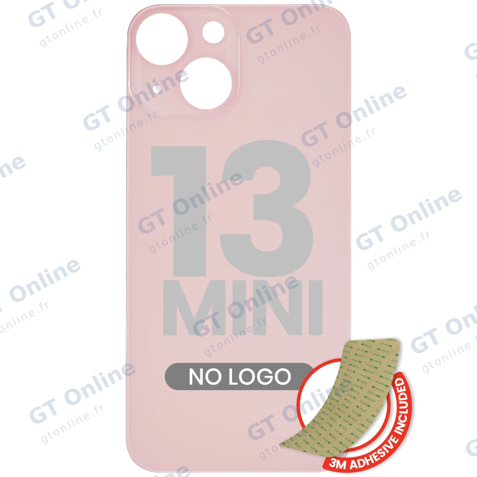 Vitre arrière pour Apple iPhone 13 Mini (No Logo / Large Camera Hole, rose)