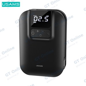 Mini Compresseur de Pneu pour Voiture Usams CQBZB21501 US-ZB215 80W 5000mAh Noir