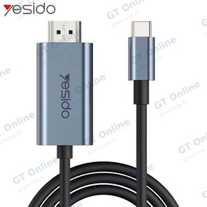 Câble USB-C vers HDMI Yesido HM10 4K 60Hz (2m) Noir