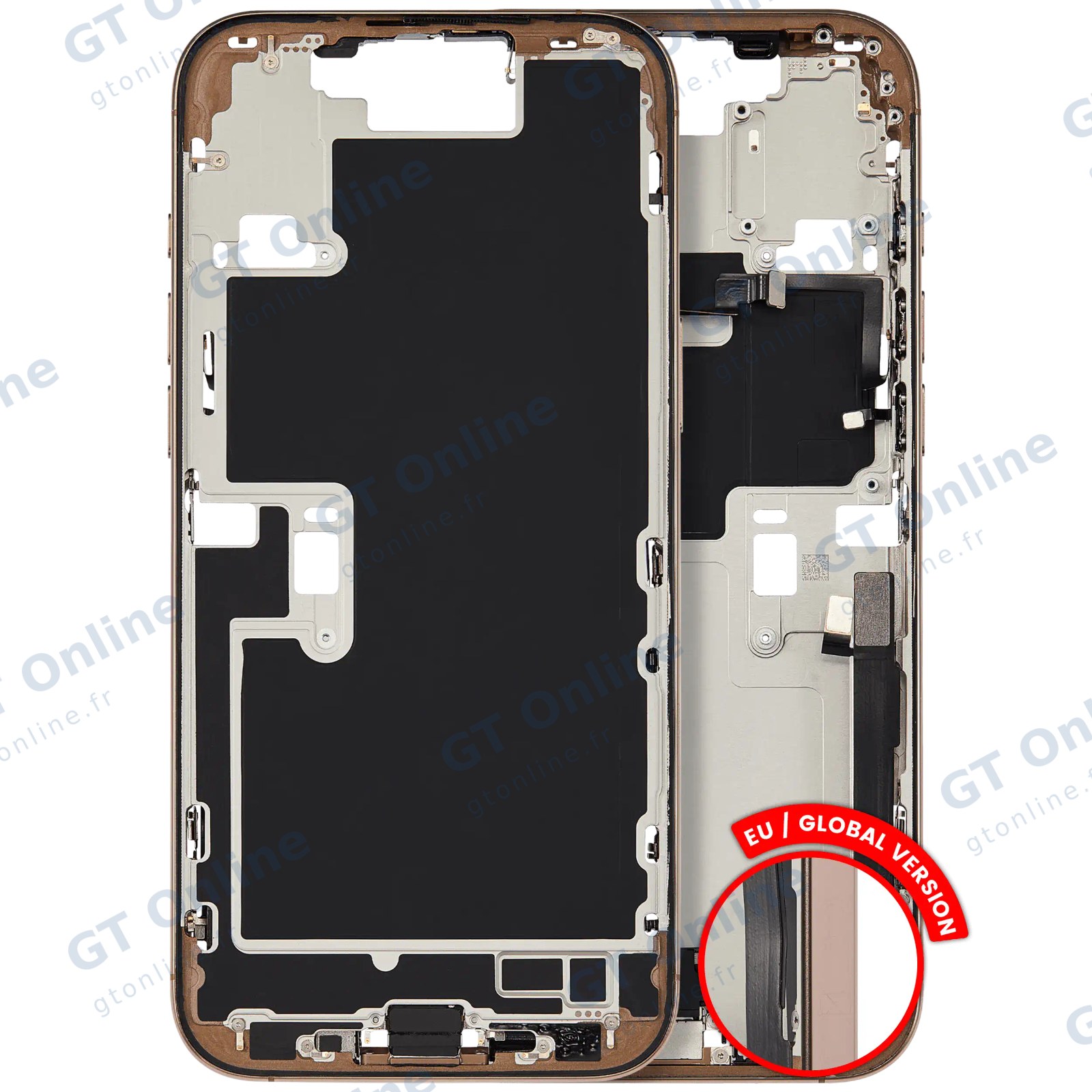Châssis pour Apple iPhone 16 Pro Max (version EU, origine d'occasion — grade B, titane sable)