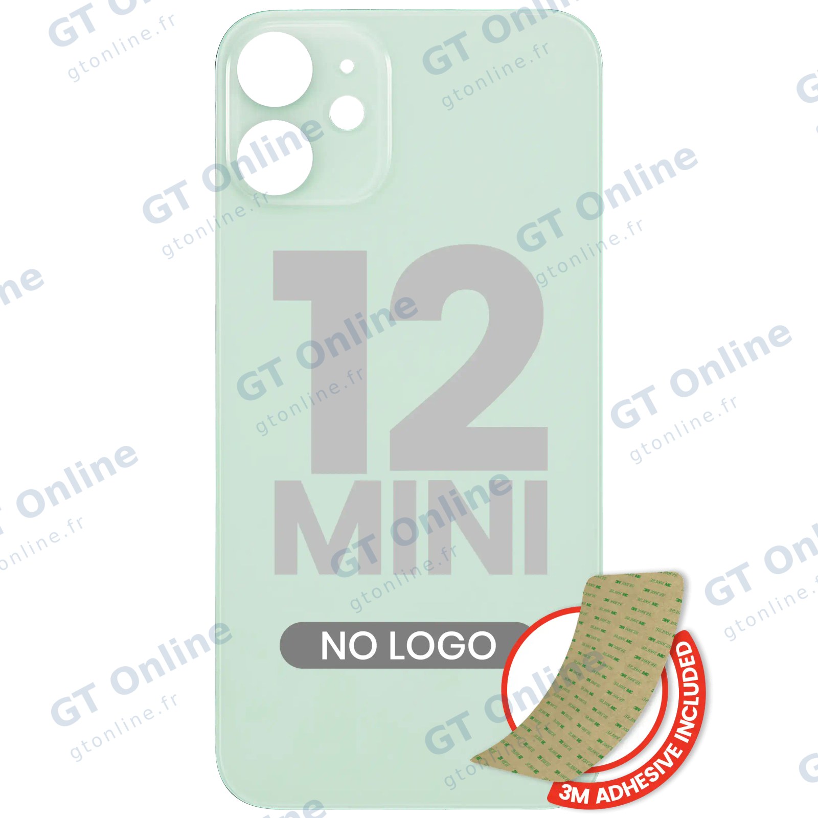 Vitre arrière pour Apple iPhone 12 Mini (No Logo / Large Camera Hole, vert)