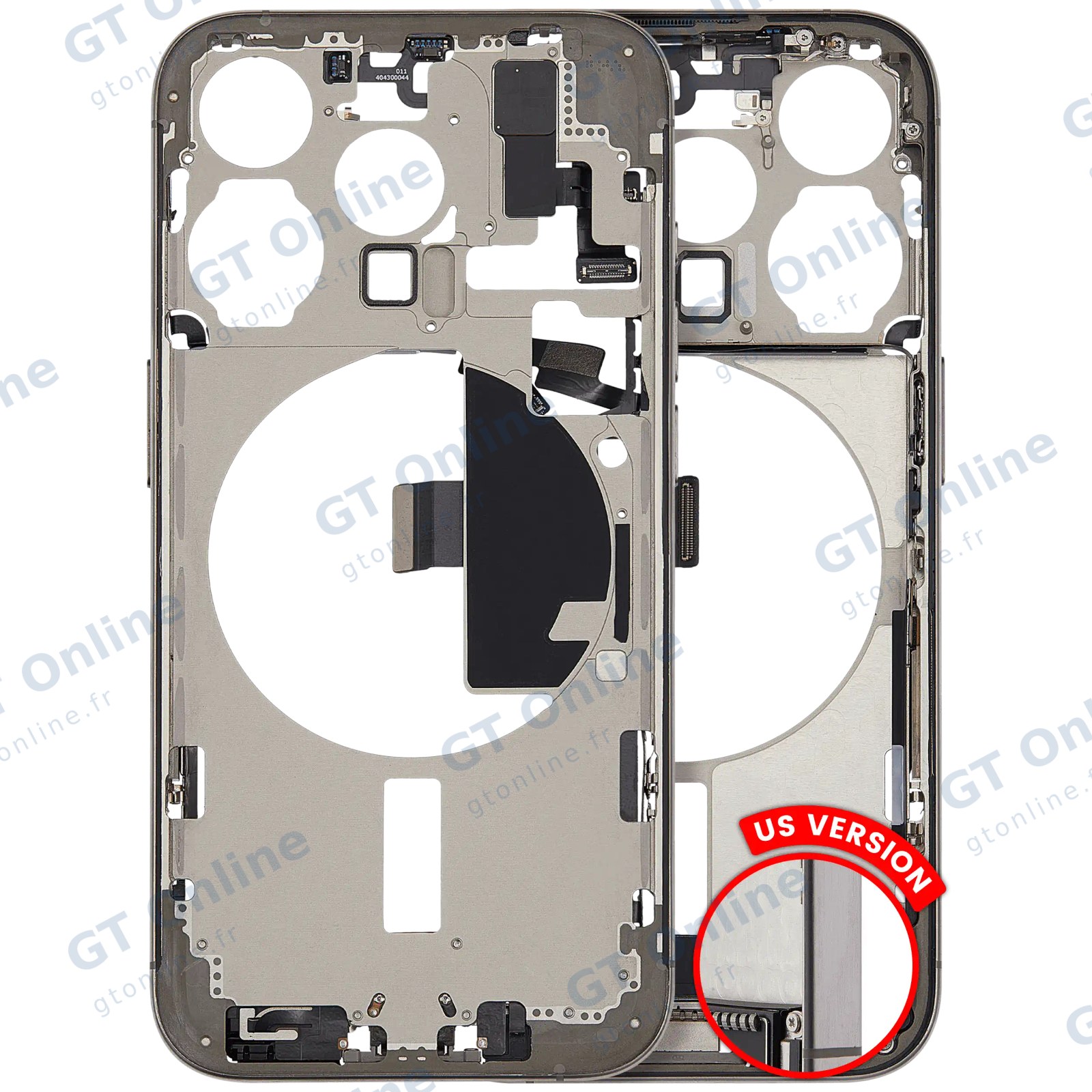 Châssis pour Apple iPhone 15 Pro (version US, origine d'occasion — grade A, titane naturel)
