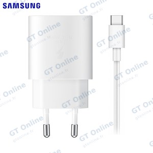 Chargeur Secteur USB-C Samsung PD 25W Fast Wall avec Câble Type-C vers Type-C EP-TA800XWEGWW Blanc