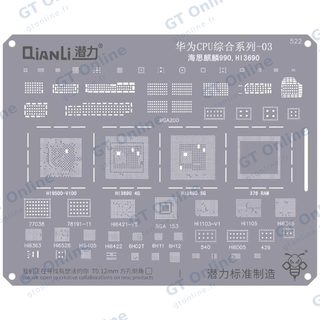 Pochoir de rebillage Qianli Bumblebee QS522 CPU Huawei 03 — Kirin 990 (HI3690)