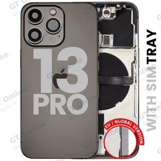 Châssis pour Apple iPhone 13 Pro (version EU, origine d'occasion — grade B, graphite) — Coque arrière avec petites pièces