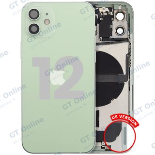 Châssis avec nappe de charge et petits composants pour Apple iPhone 12 (version US, origine d'occasion — grade B, vert)