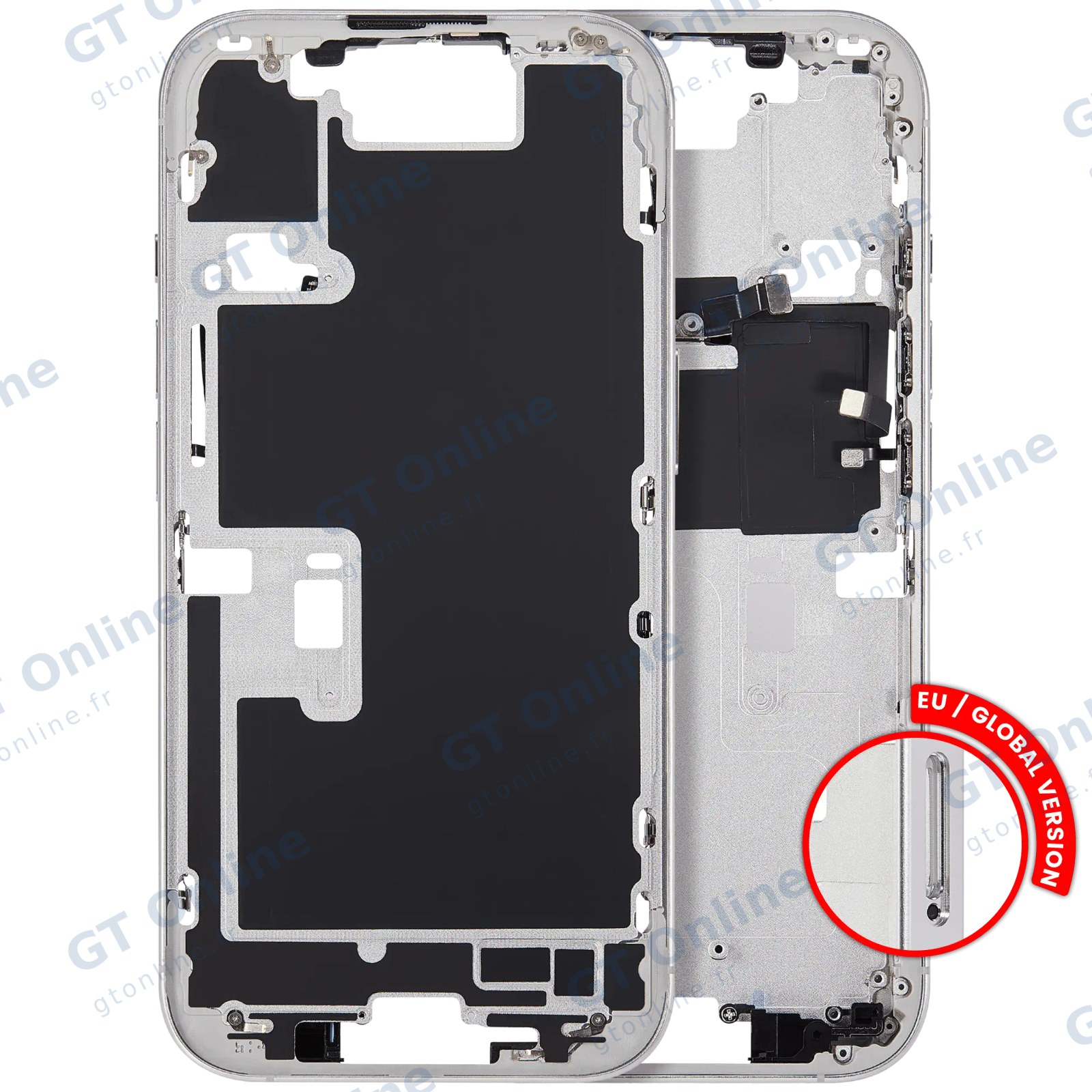 Châssis pour Apple iPhone 16 Pro (version EU, compatible premium, White Titanium)
