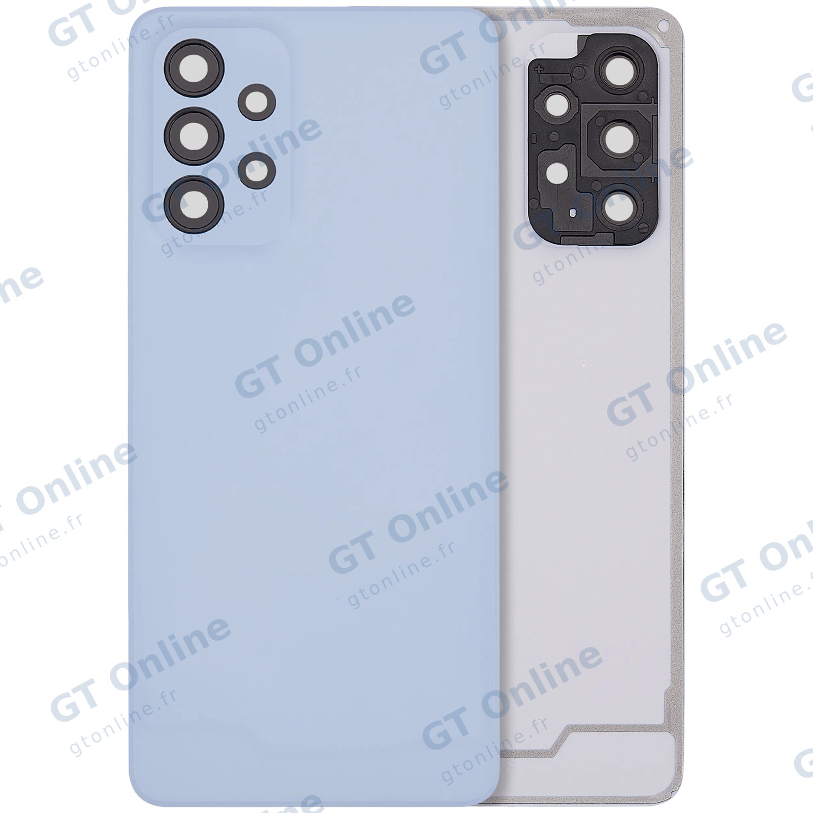 Vitre arrière pour Samsung Galaxy A33 5G (A336 / 2022) (sans logo, compatible premium, bleu)