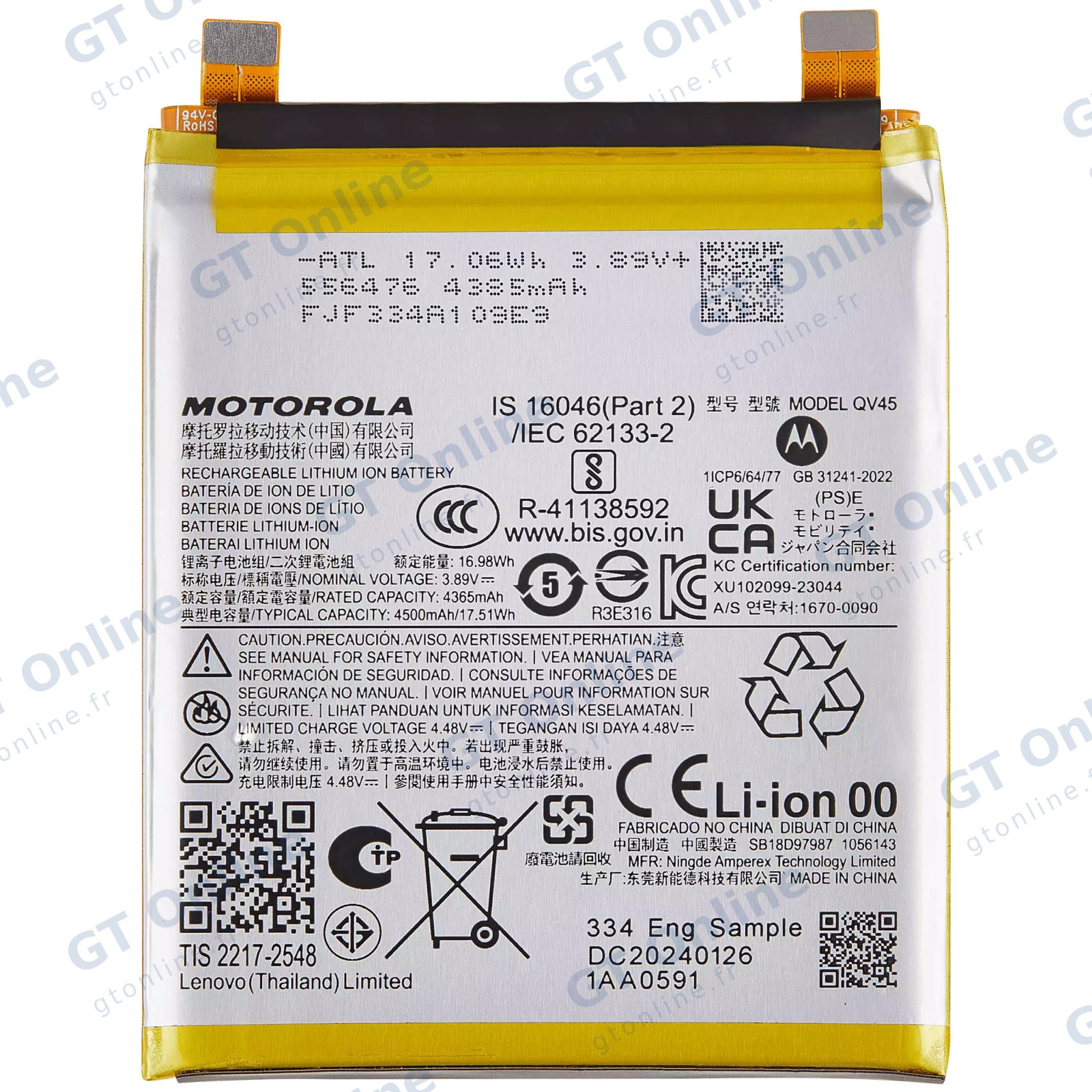 Batterie pour Motorola Moto Edge 50 Ultra (XT2401-2 / 2024) (QV45)