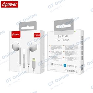 Écouteurs Filaires Lightning d-power K6053 (Bluetooth) Blanc