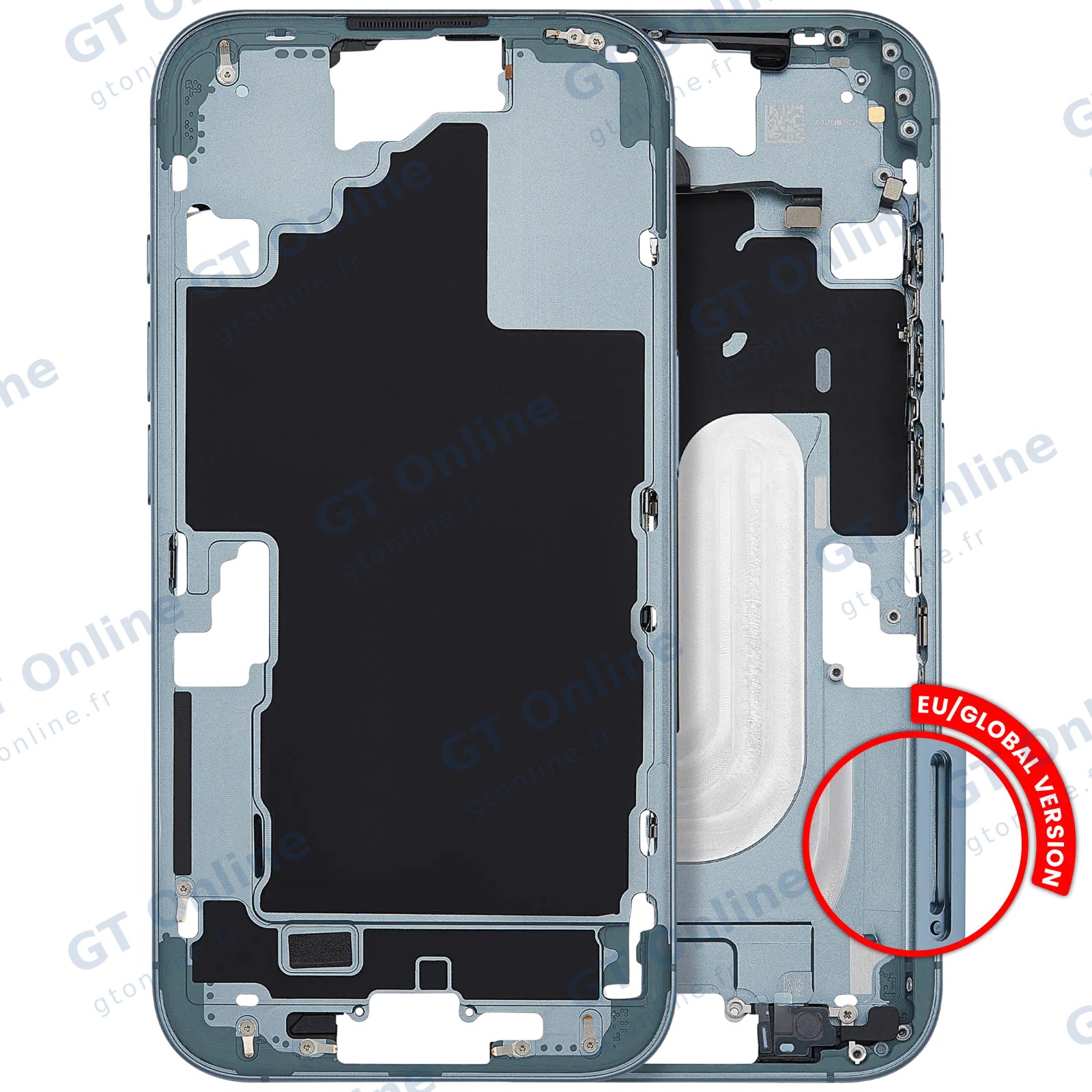 Châssis pour Apple iPhone 16 (version EU, compatible premium, turquoise)