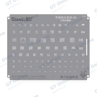 Pochoir de rebillage Qianli Bumblebee QS534 Apple 03 — petites puces