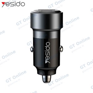 Chargeur Allume-Cigare Yesido Y55 60W avec Câble Type-C vers Type-C Noir