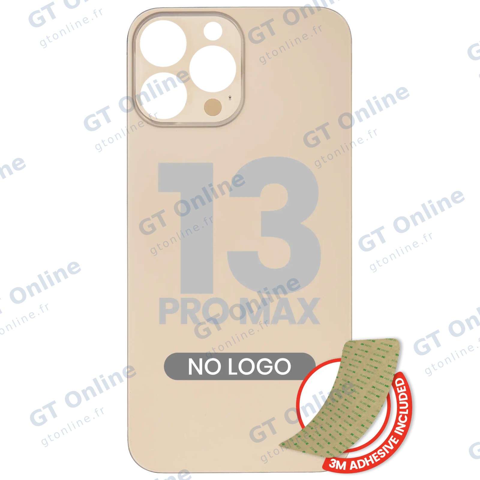 Vitre arrière pour Apple iPhone 13 Pro Max (No Logo / Large Camera Hole, or)