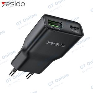 Chargeur Secteur Multi GaN Yesido YC112 USB + USB-C 20W Noir