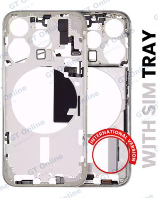 Châssis pour Apple iPhone 15 Pro (version EU, origine d'occasion — grade A, White Titanium)
