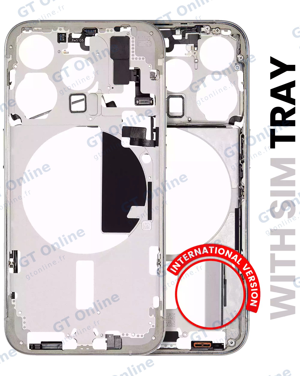 Châssis pour Apple iPhone 15 Pro (version EU, origine d'occasion — grade A, White Titanium)