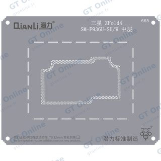 Pochoir de rebillage Qianli Bumblebee QS665 pour couche intermédiaire Samsung Z Fold 4 (SM-F936U-SU/W)