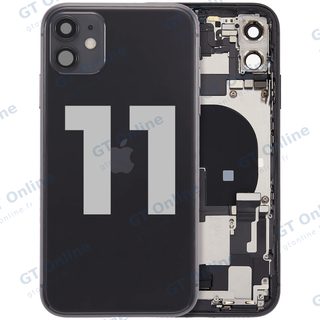Châssis avec nappe de charge et petits composants pour Apple iPhone 11 (origine d'occasion — grade A, noir)