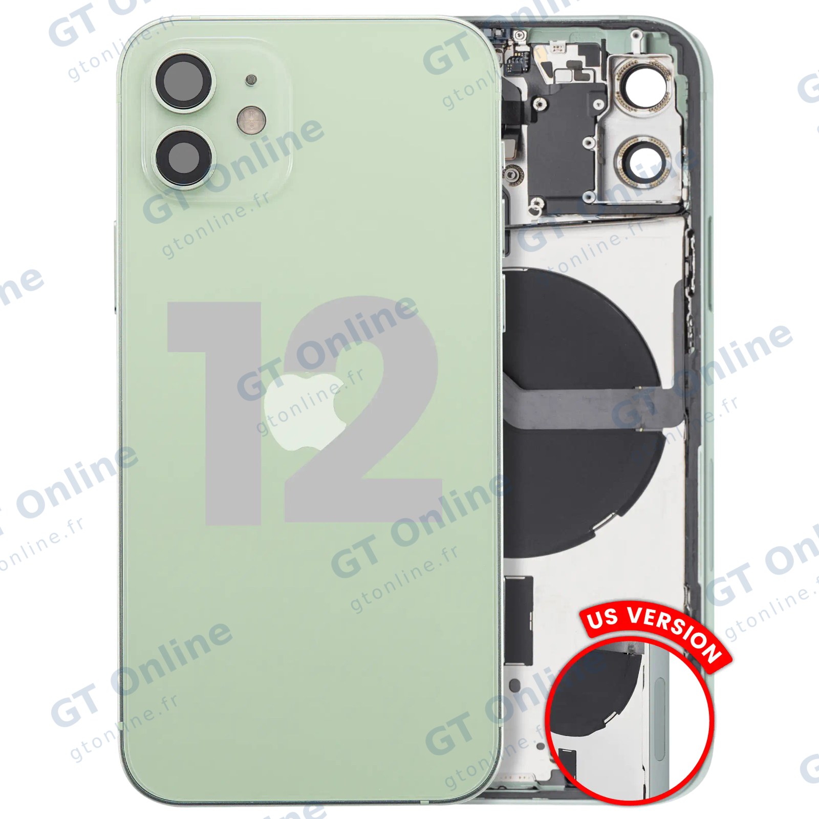 Châssis pour Apple iPhone 12 (version US, origine d'occasion — grade B, vert)