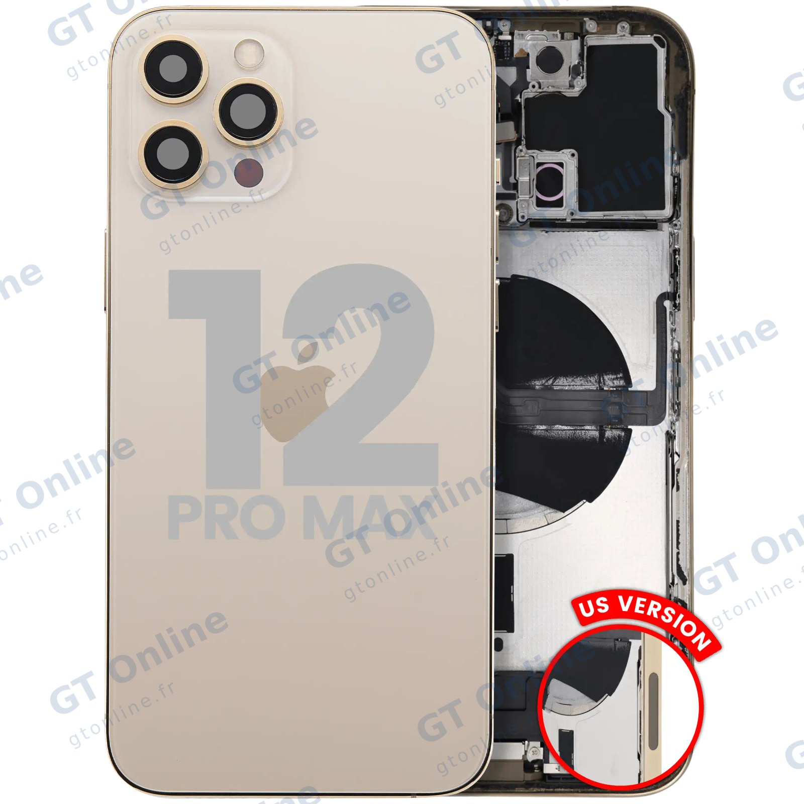 Châssis pour Apple iPhone 12 Pro Max (version US, origine d'occasion — grade B, or)
