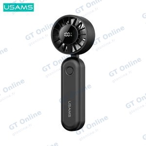 Mini Ventilateur Portable Usams ZB352 Pliable à Affichage Numérique 1200mAh Noir