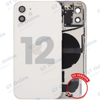 Châssis avec nappe de charge et petits composants pour Apple iPhone 12 (version US, origine d'occasion — grade B, blanc)