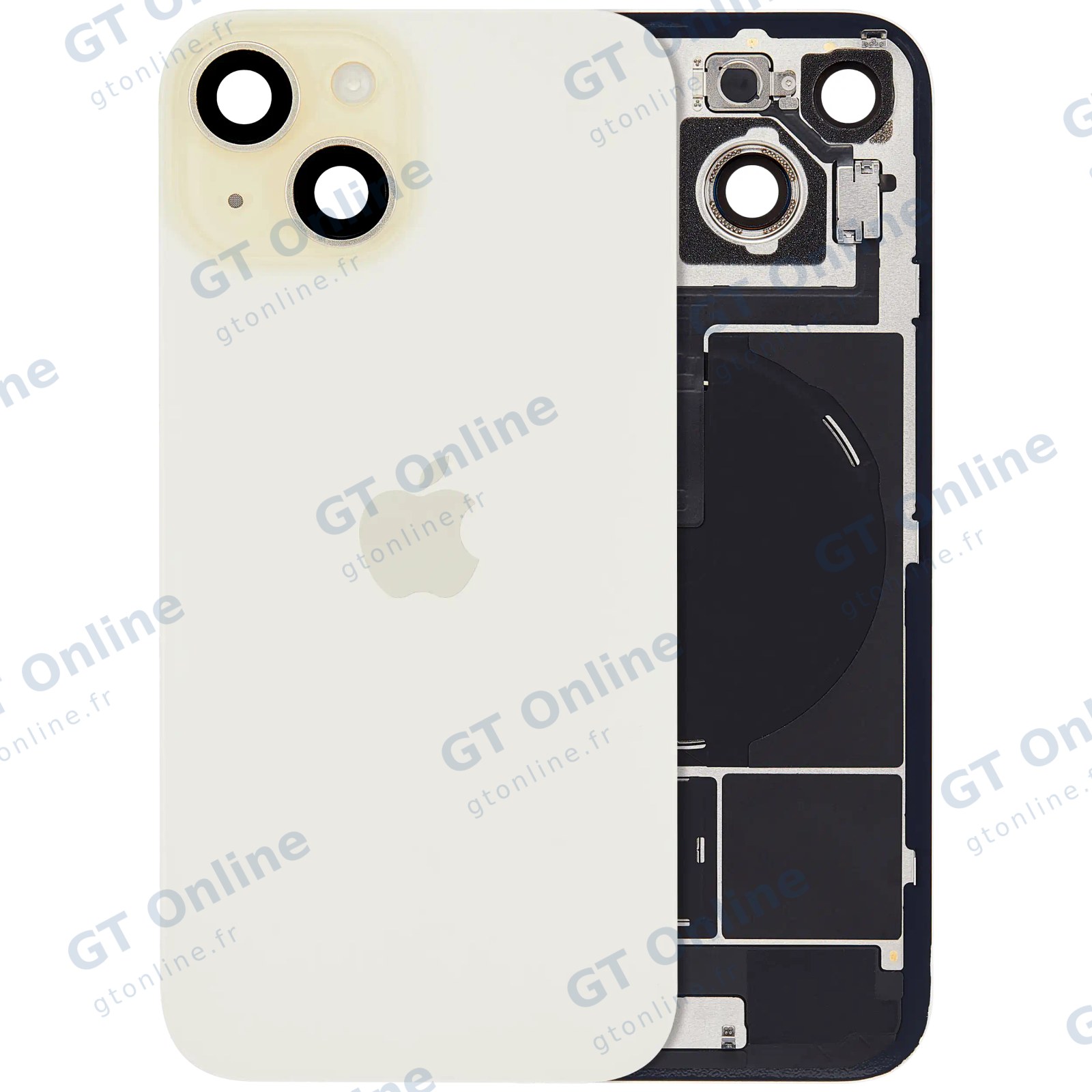 Vitre arrière avec MagSafe, NFC et nappe flash pour Apple IPhone 15 (origine, jaune)