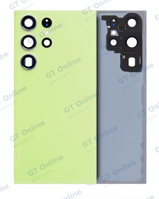 Vitre arrière pour Samsung Galaxy S23 Ultra 5G (sans logo, compatible premium, Lime)