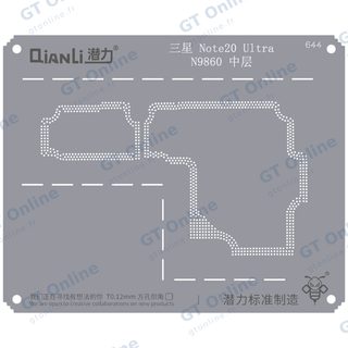 Pochoir de rebillage Qianli Bumblebee QS644 pour couche intermédiaire Samsung Note 20 Ultra (N9860)