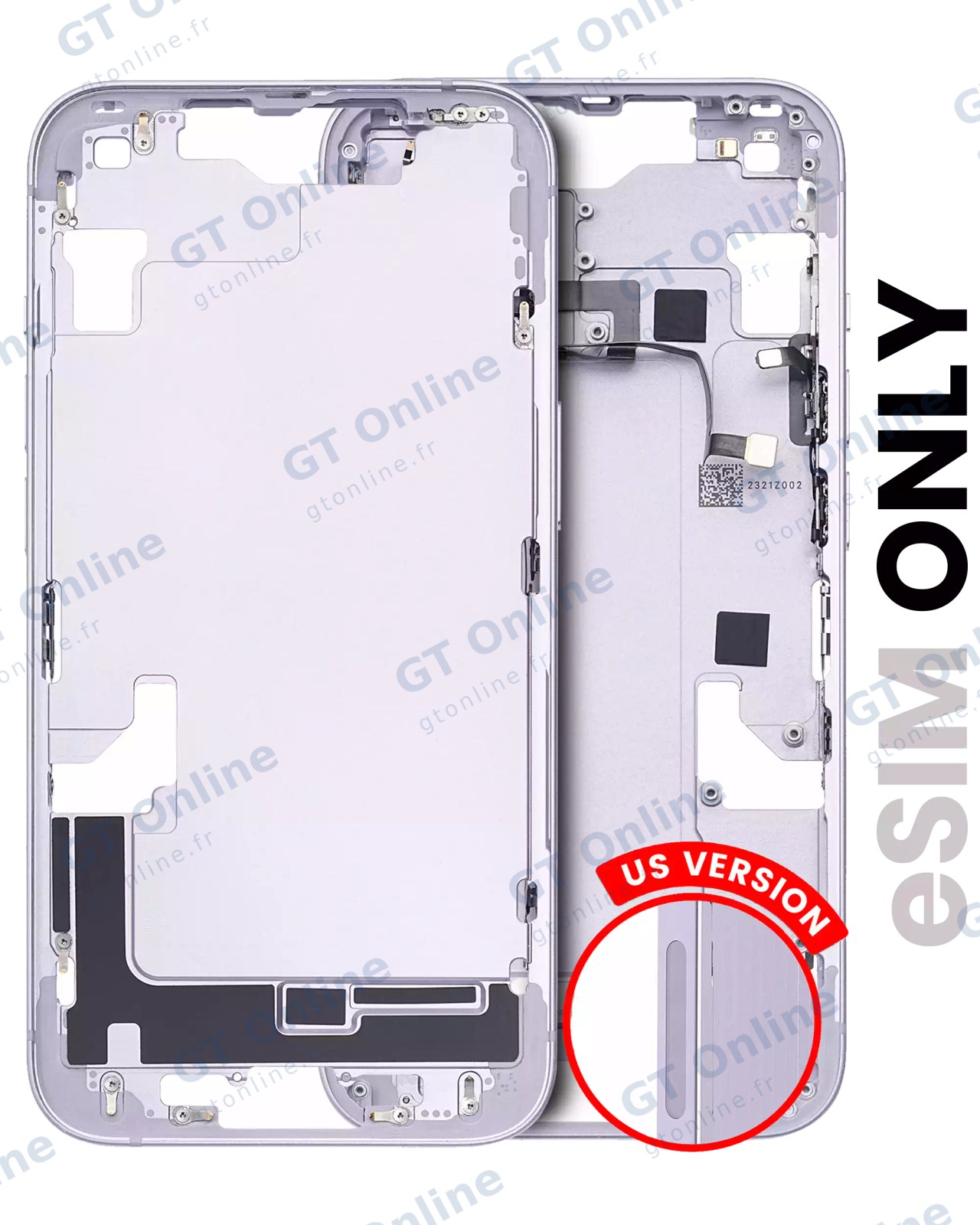 Châssis pour Apple iPhone 14 (version US, origine d'occasion — grade B, violet)