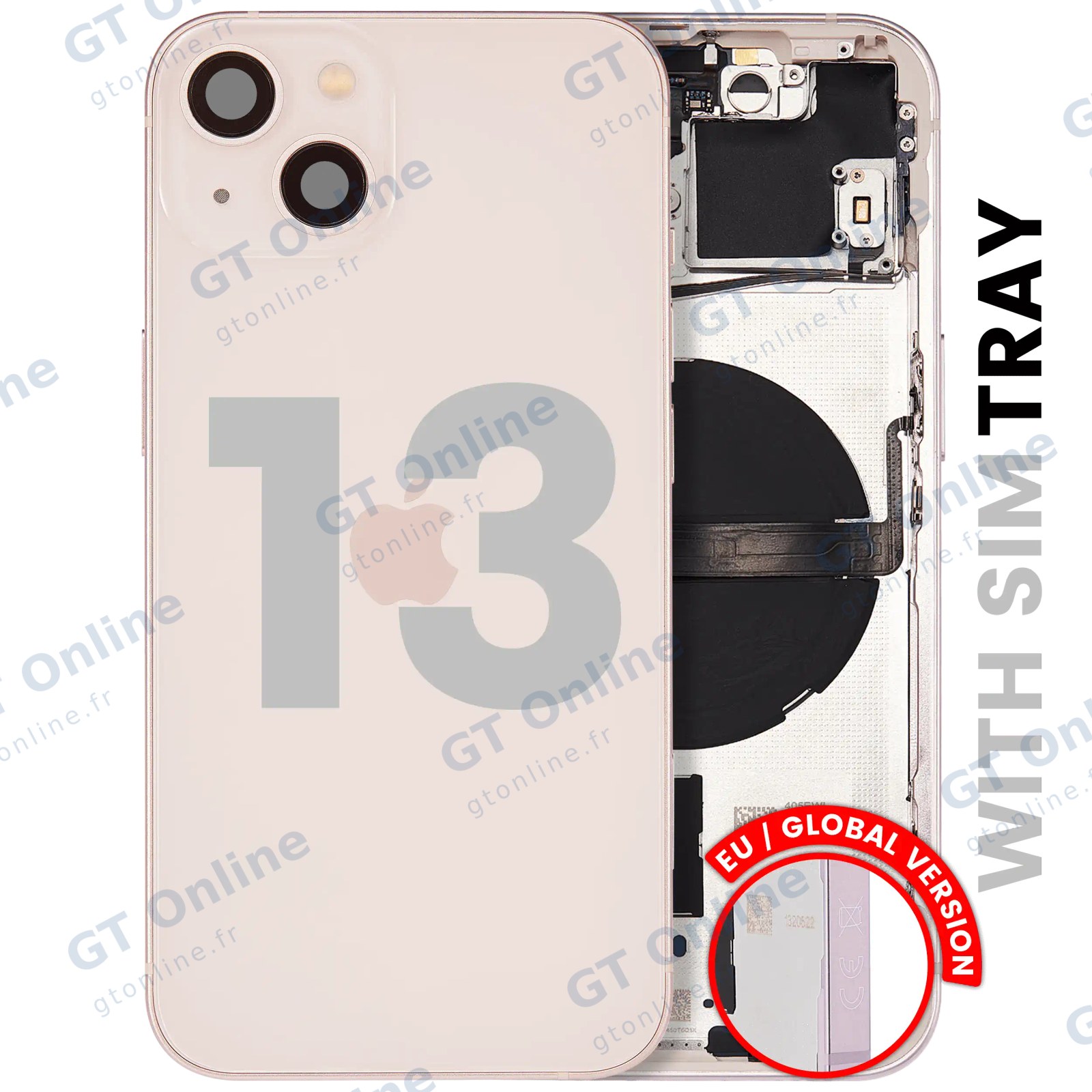 Châssis pour Apple iPhone 13 (version EU, origine d'occasion — grade A, rose)