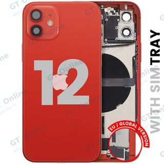 Châssis avec nappe de charge et petits composants pour Apple iPhone 12 (version EU, origine d'occasion — grade B, rouge)