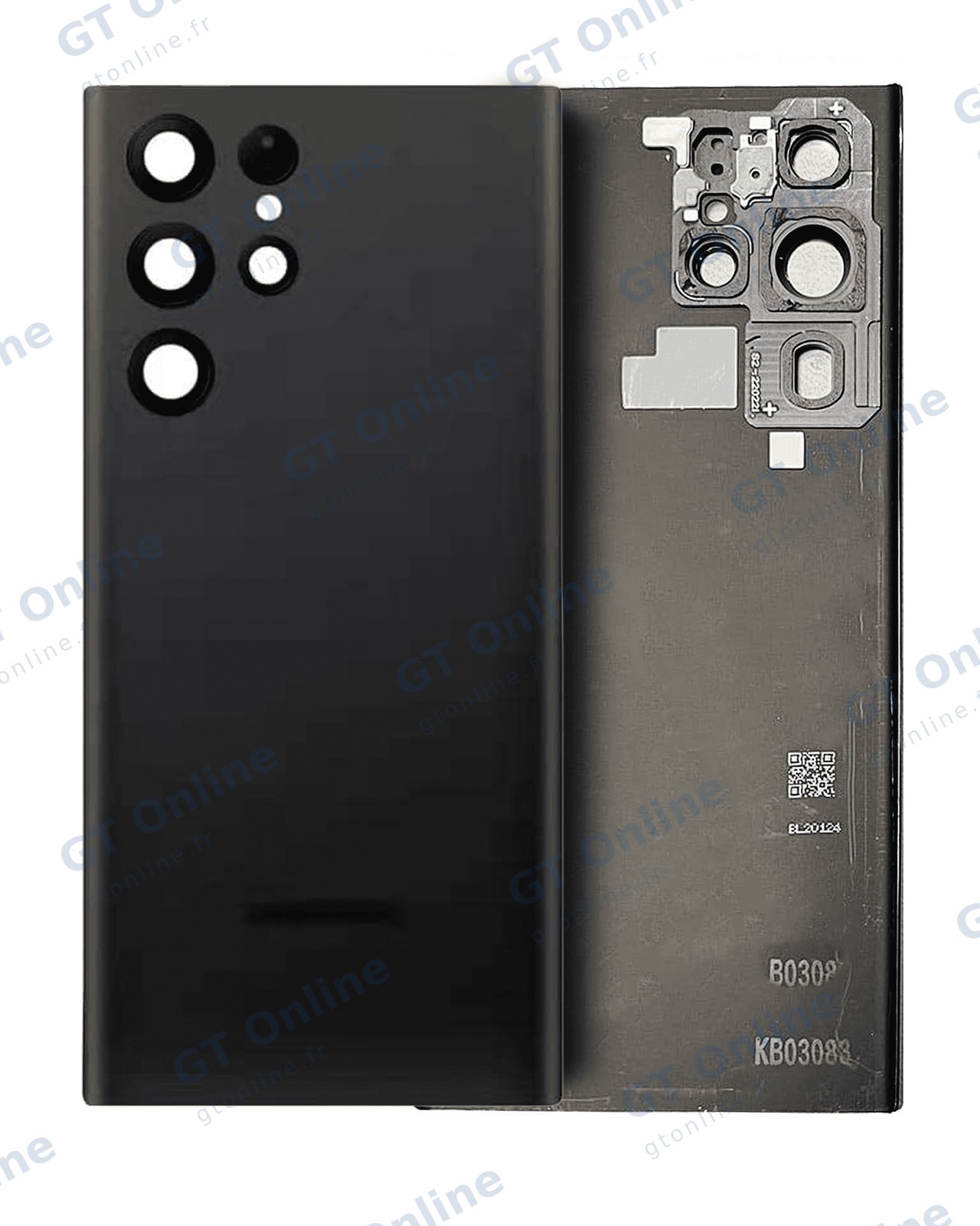 Vitre arrière pour Samsung Galaxy S22 Ultra (pack service origine, noir fantôme)