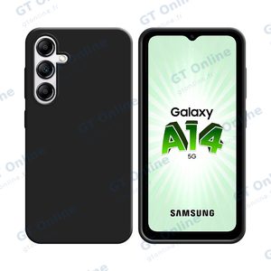 Coque Silicone Compatible pour Samsung Galaxy A14 5G A146P/Galaxy A14 4G A145 (#3) Noir