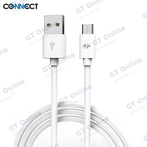 Pack Câble Data USB vers Micro USB CONNECT MC-CMB1 12W (1m) Bulk x10 Blanc