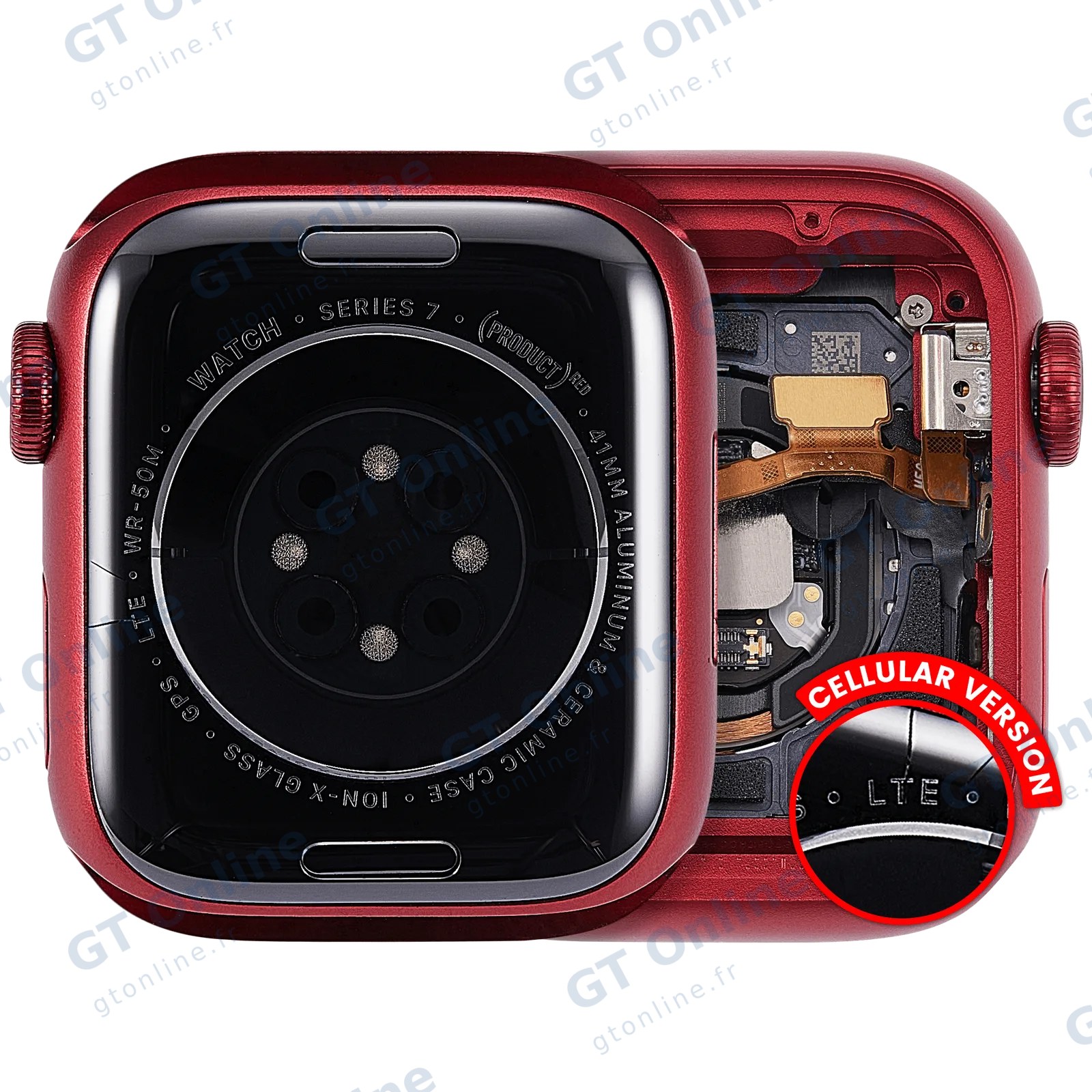 Châssis pour Apple Watch Series 7 (41MM) (origine d'occasion — grade A, Cellular Version, Aluminum / Red)