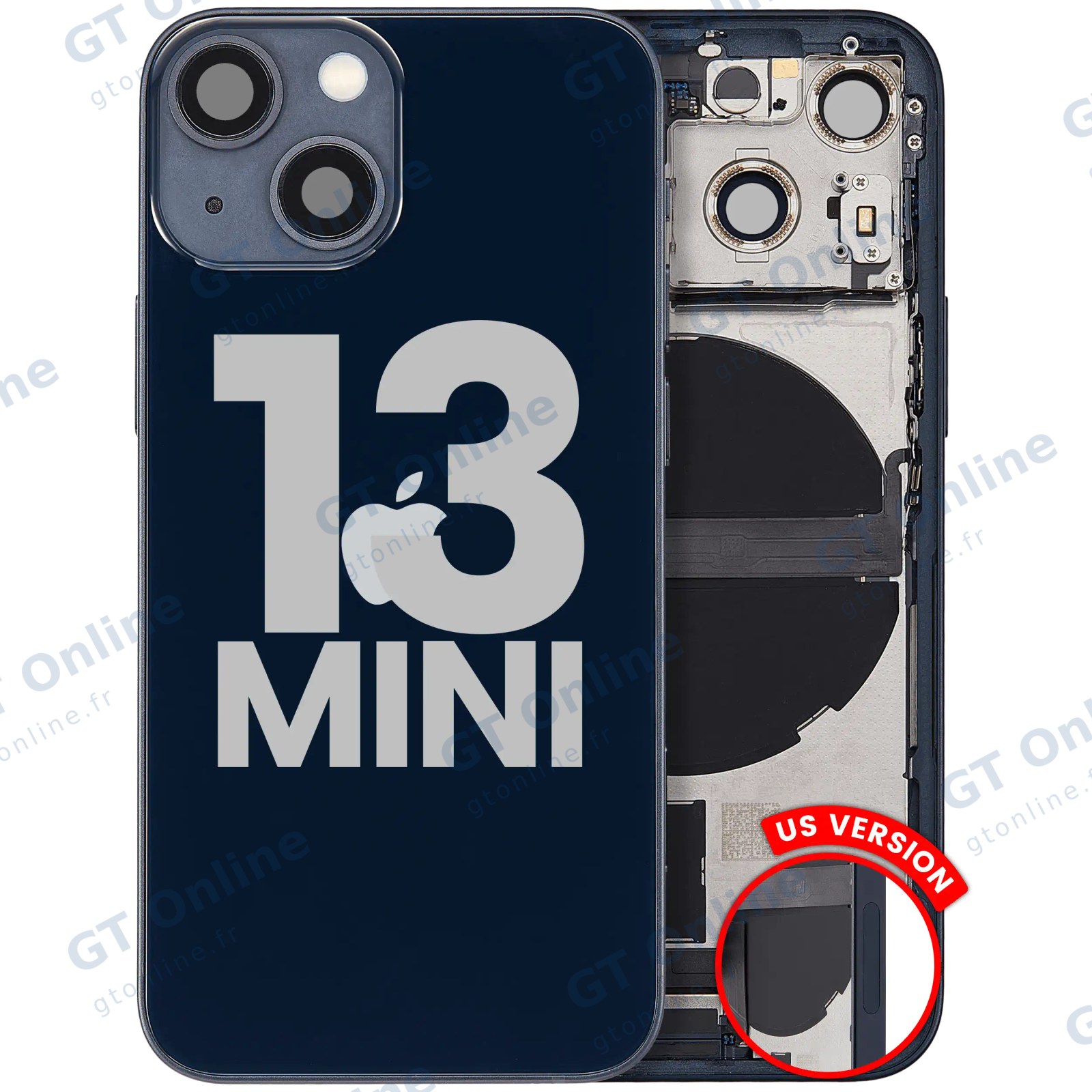 Châssis pour Apple iPhone 13 Mini (version US, origine d'occasion — grade B, minuit)