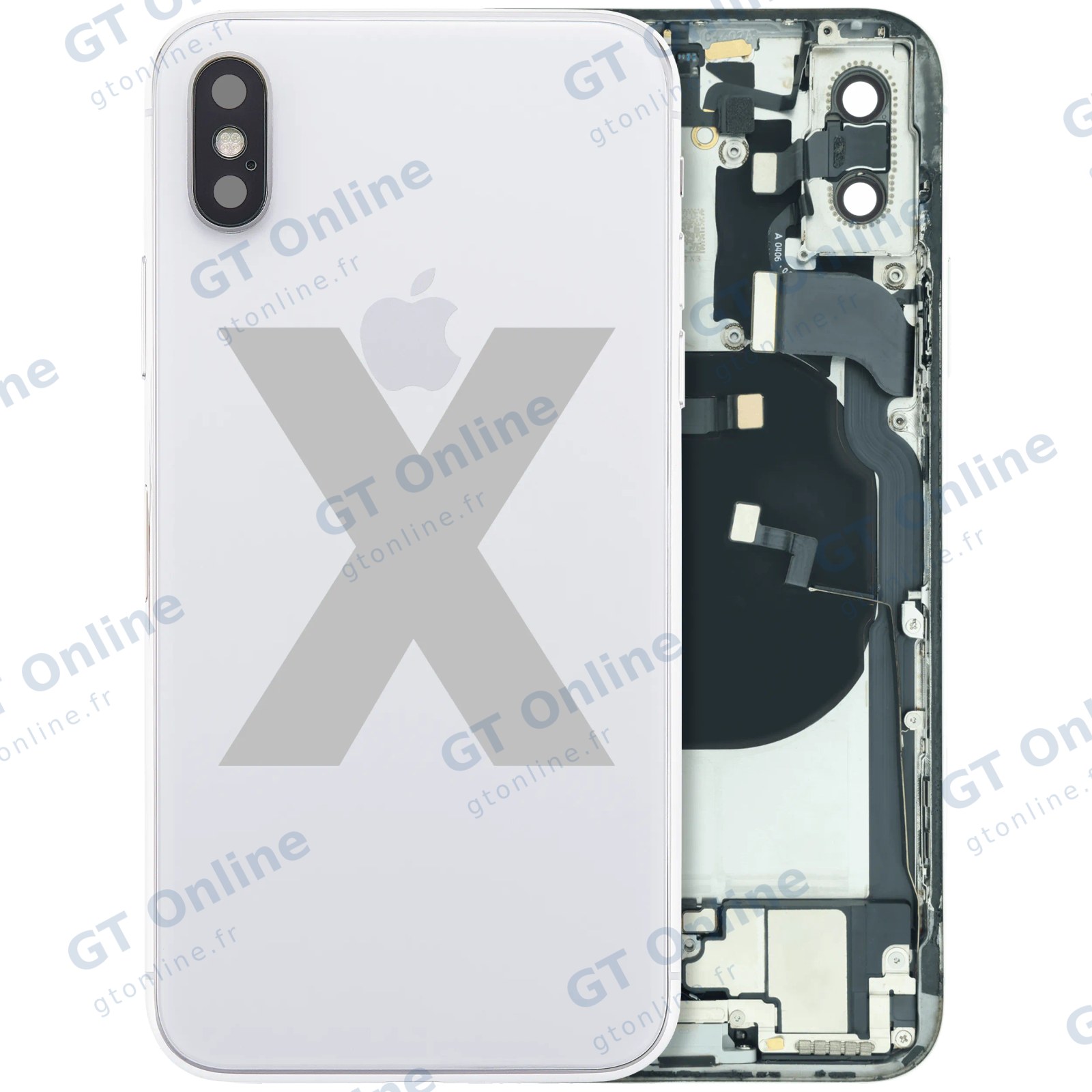 Châssis pour Apple iPhone X (origine d'occasion — grade A, argent)