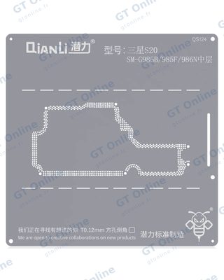 Pochoir de rebillage Qianli Bumblebee QS124 pour Samsung S20 SM-G986B/985F/986N (couche intermédiaire)