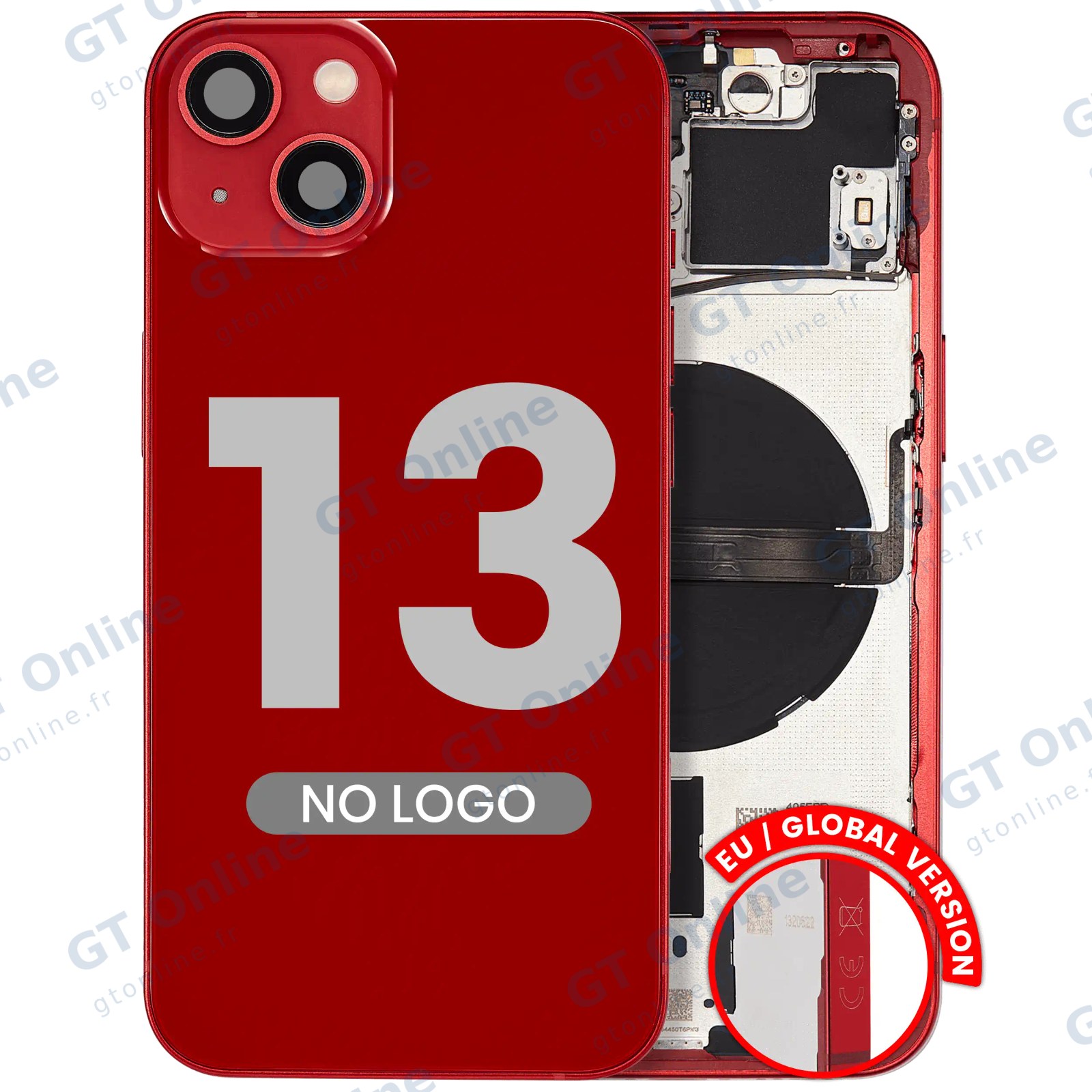 Châssis pour Apple iPhone 13 (version EU, compatible premium, rouge)