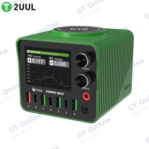 Station de Chargement 2UUL PC01 Power Max 200W avec Voltage Ajustable (3x Type-C + 4x USB + Chargeur sans Fil)